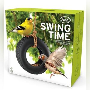 NWT • Genuine FRED • Swing Time • Tire Swing • Ceramic • Bird Feeder